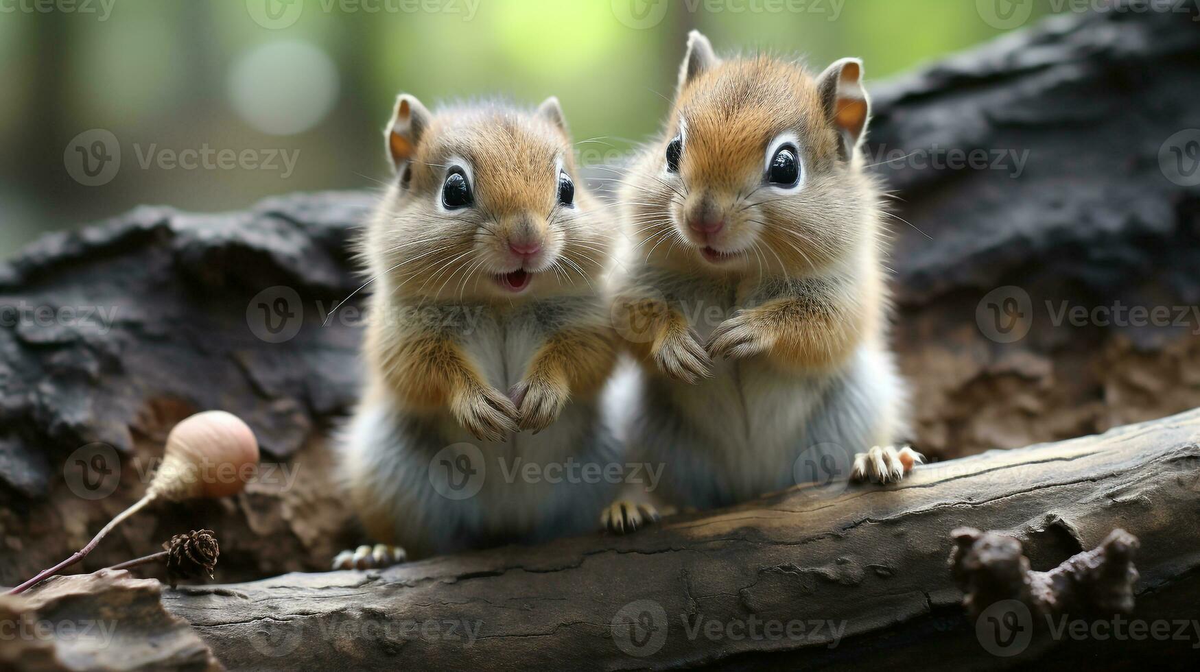 photo of heart-melting two Chipmunks with an emphasis on expression of love. Generative AI