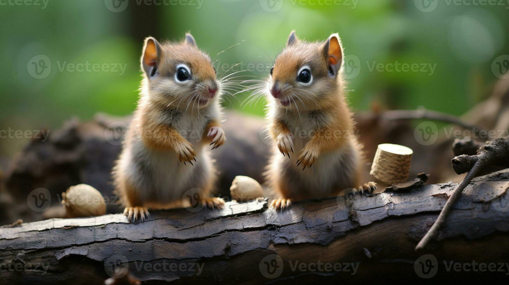 photo of heart-melting two Chipmunks with an emphasis on expression of love. Generative AI