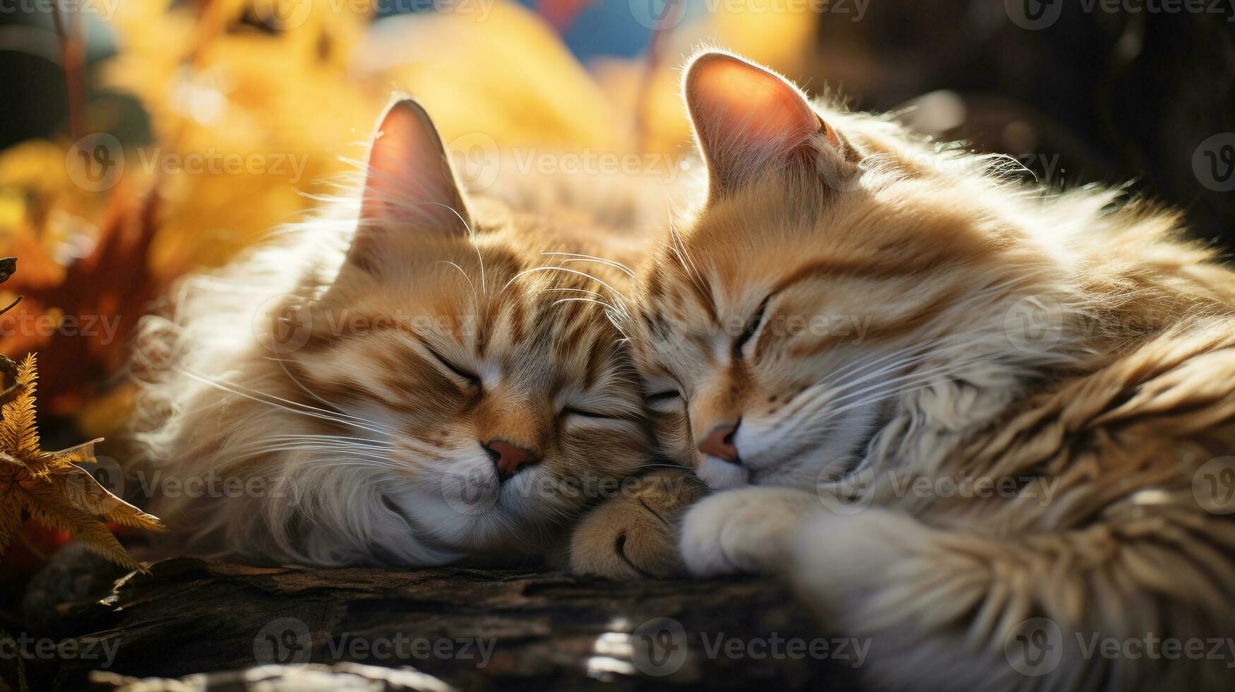 foto de conmovedor dos gatos con un énfasis en expresión de amor. generativo ai