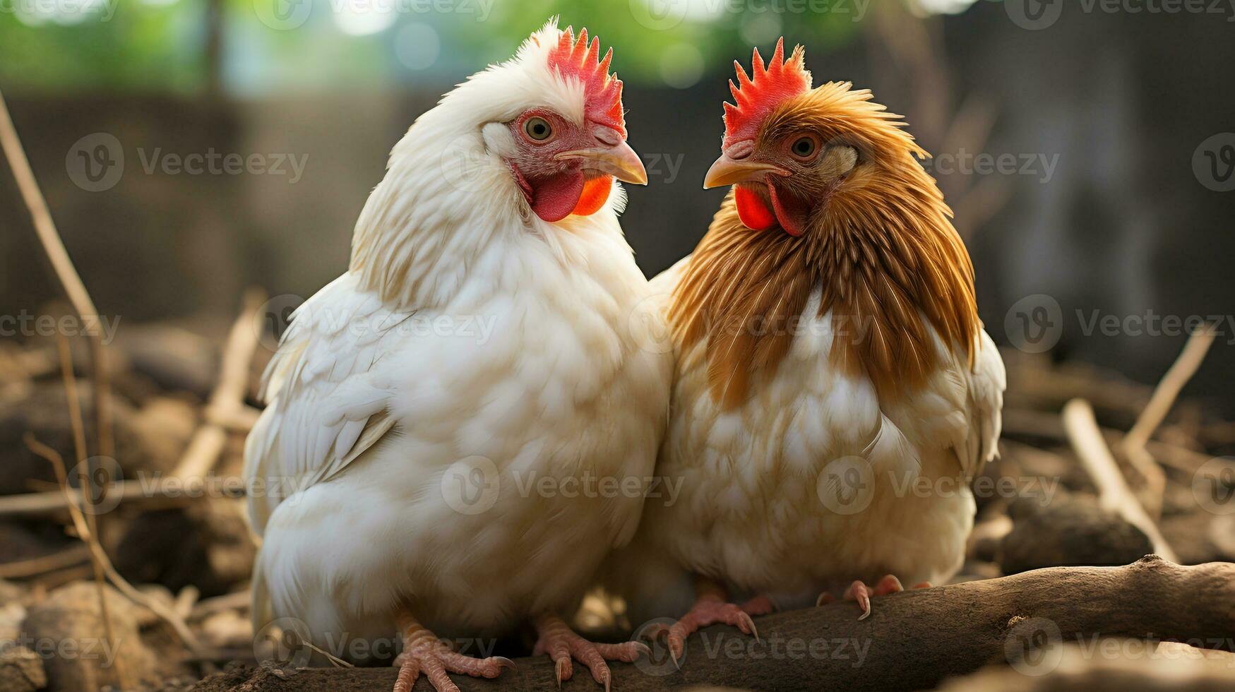 foto de conmovedor dos gallito pollos con un énfasis en expresión de amor. generativo ai