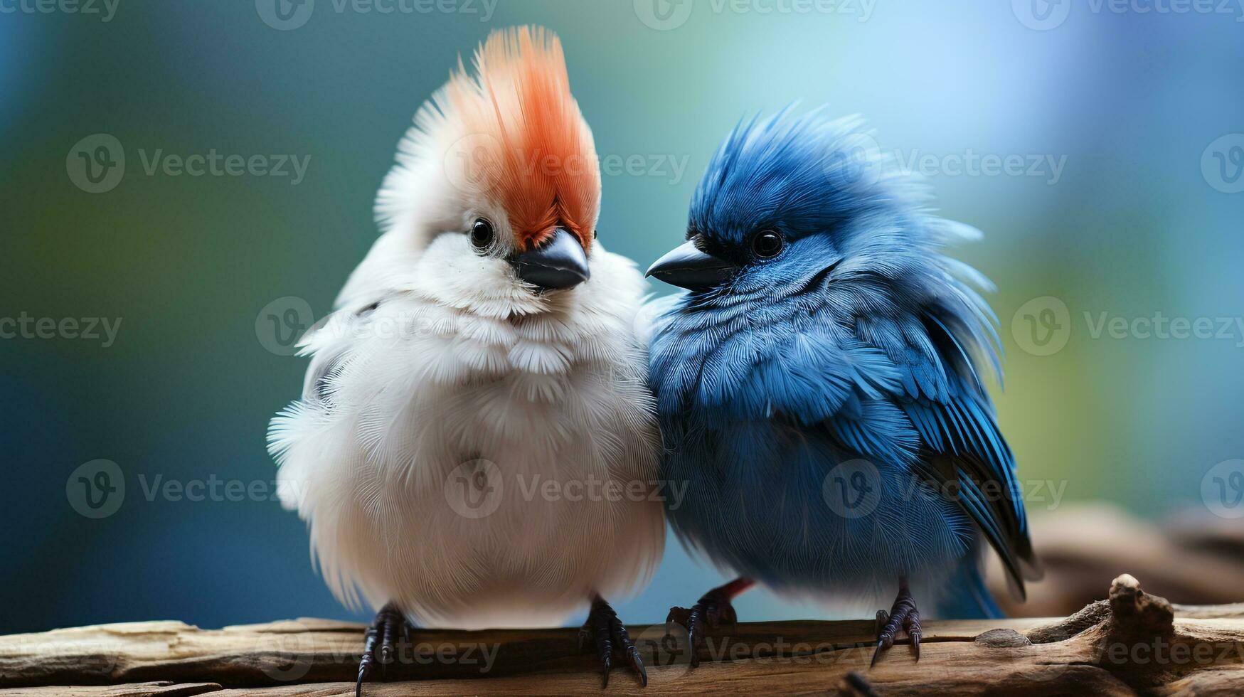 photo of heart-melting two Blue Jays with an emphasis on expression of love. Generative AI