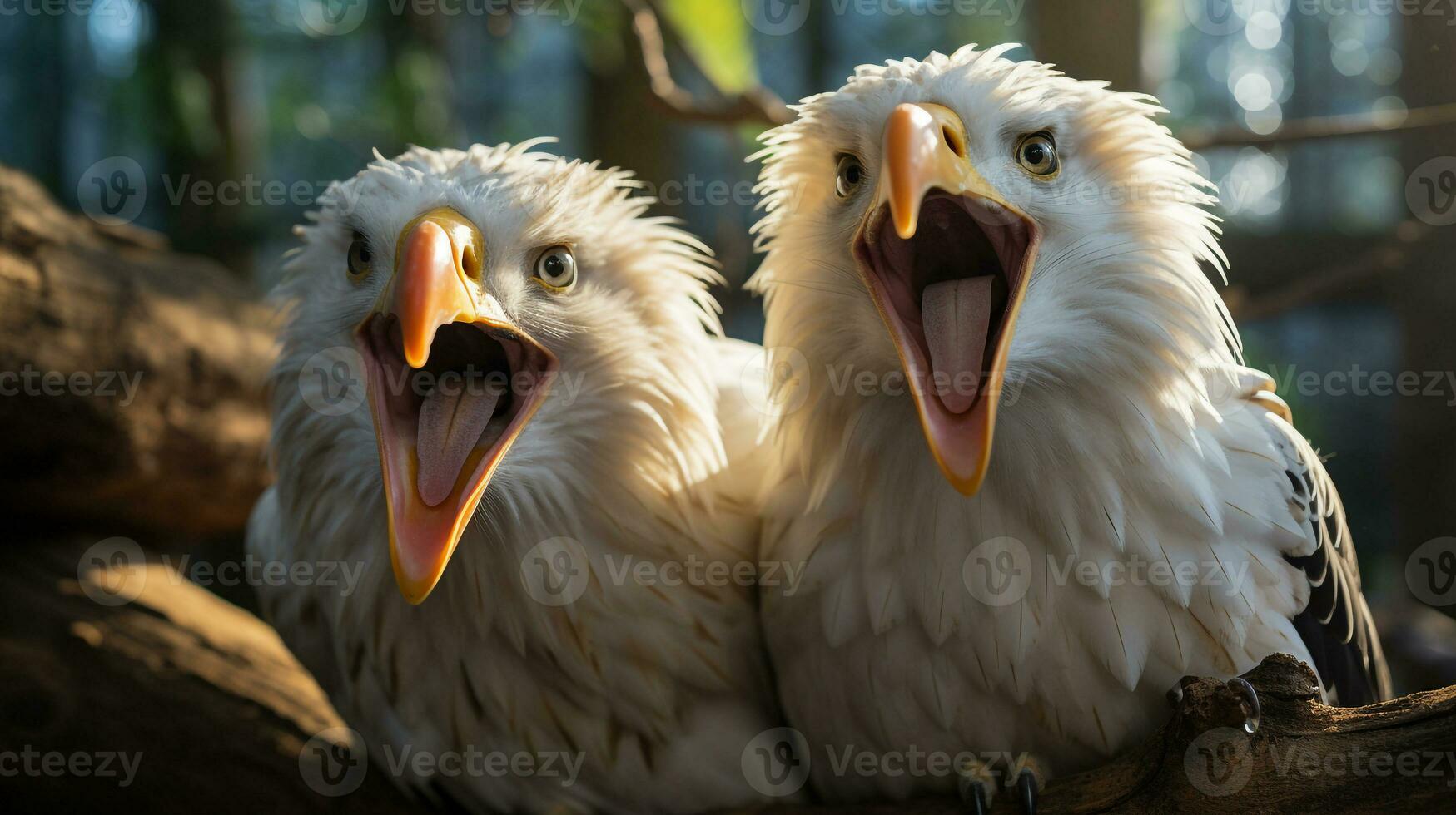 photo of heart-melting two Eagles with an emphasis on expression of love. Generative AI