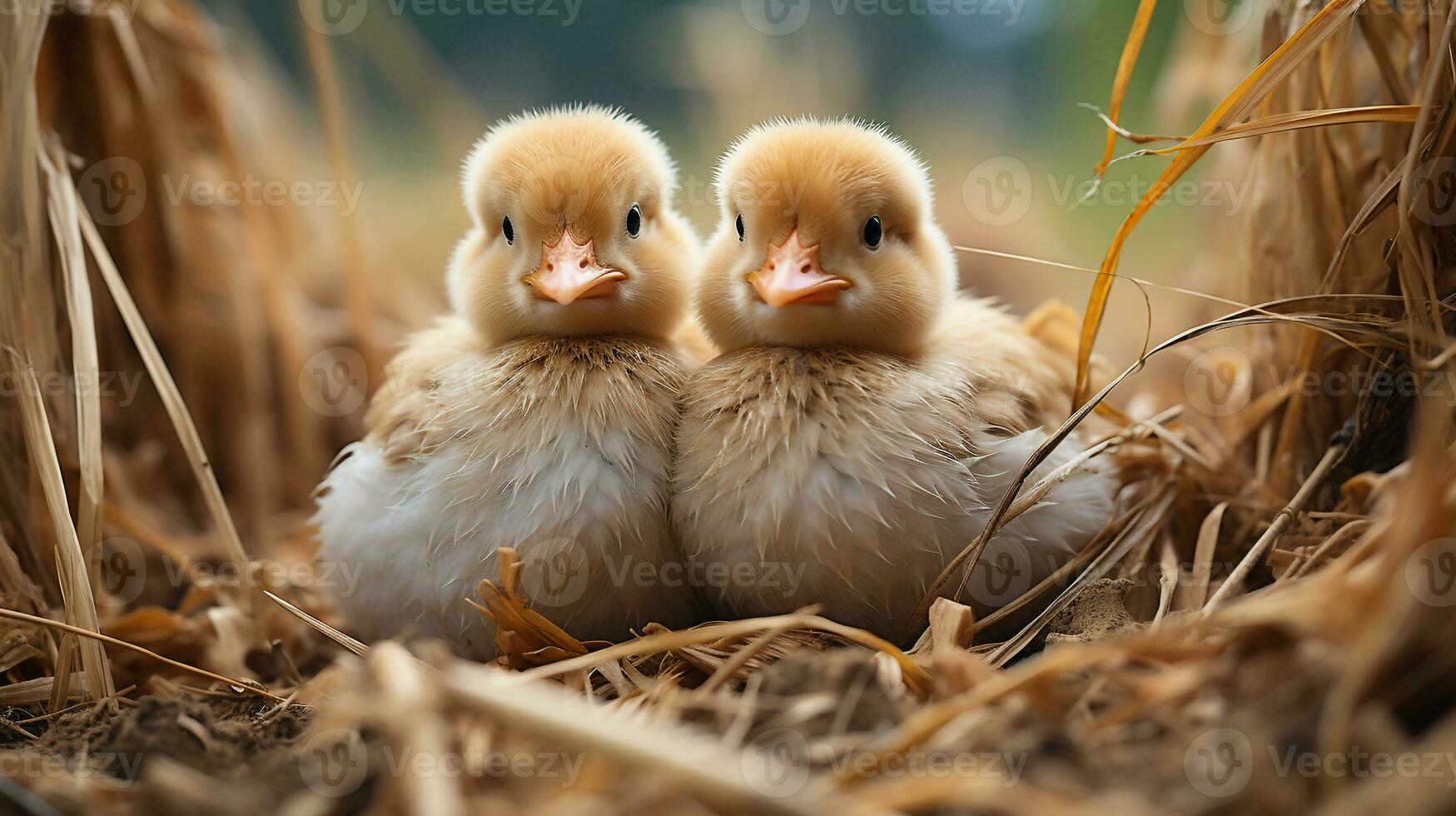 photo of heart-melting two Ducks with an emphasis on expression of love. Generative AI