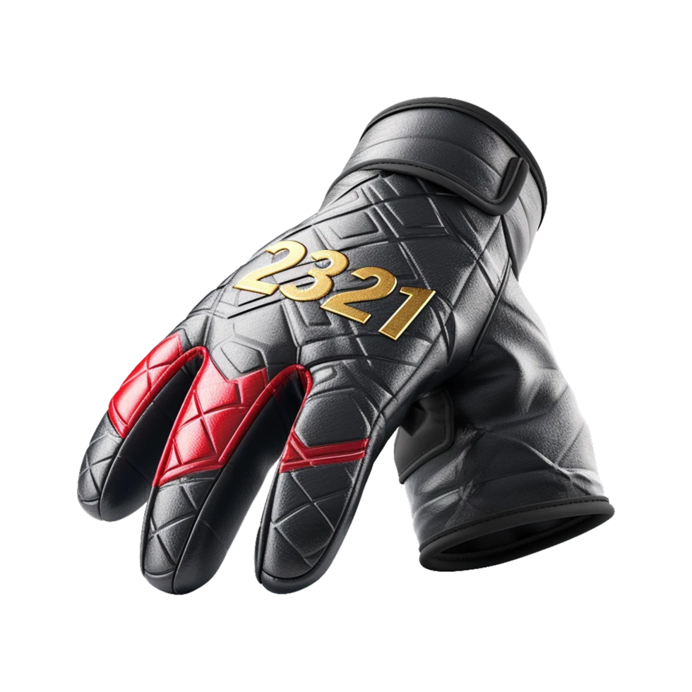 Black leather sports gloves for men, perfect for winter season generated by AI png