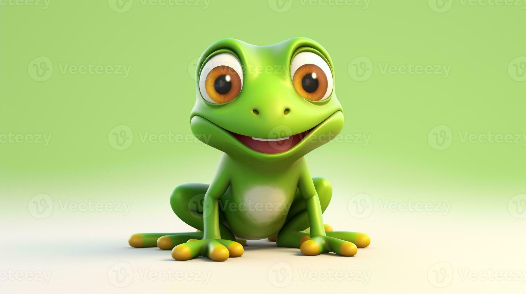 a cute little Frog in Disney cartoon style. Generative AI photo