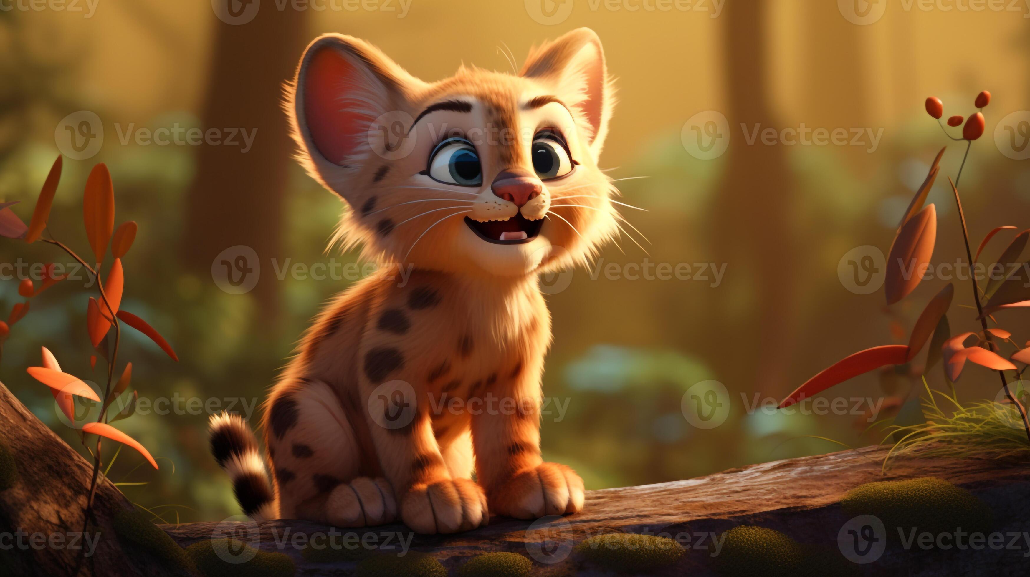 a cute little Lynx in Disney cartoon style. Generative AI 32876058 Stock  Photo at Vecteezy