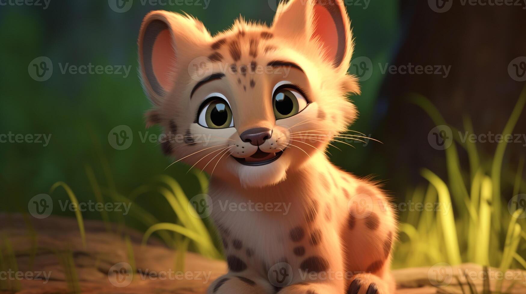 a cute little Lynx in Disney cartoon style. Generative AI 32876105 Stock  Photo at Vecteezy