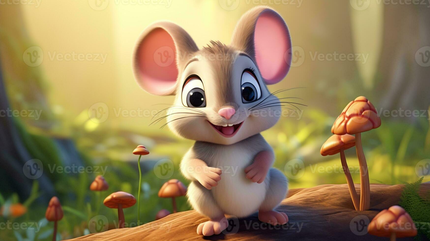 a cute little Mouse in Disney cartoon style. Generative AI photo