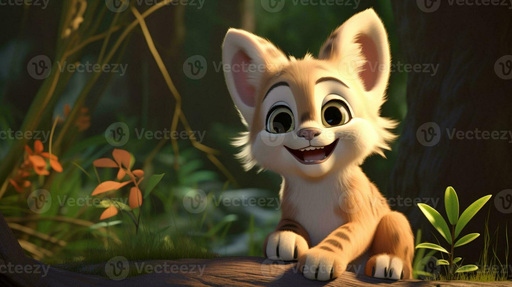 a cute little Lynx in Disney cartoon style. Generative AI 32876105 Stock  Photo at Vecteezy