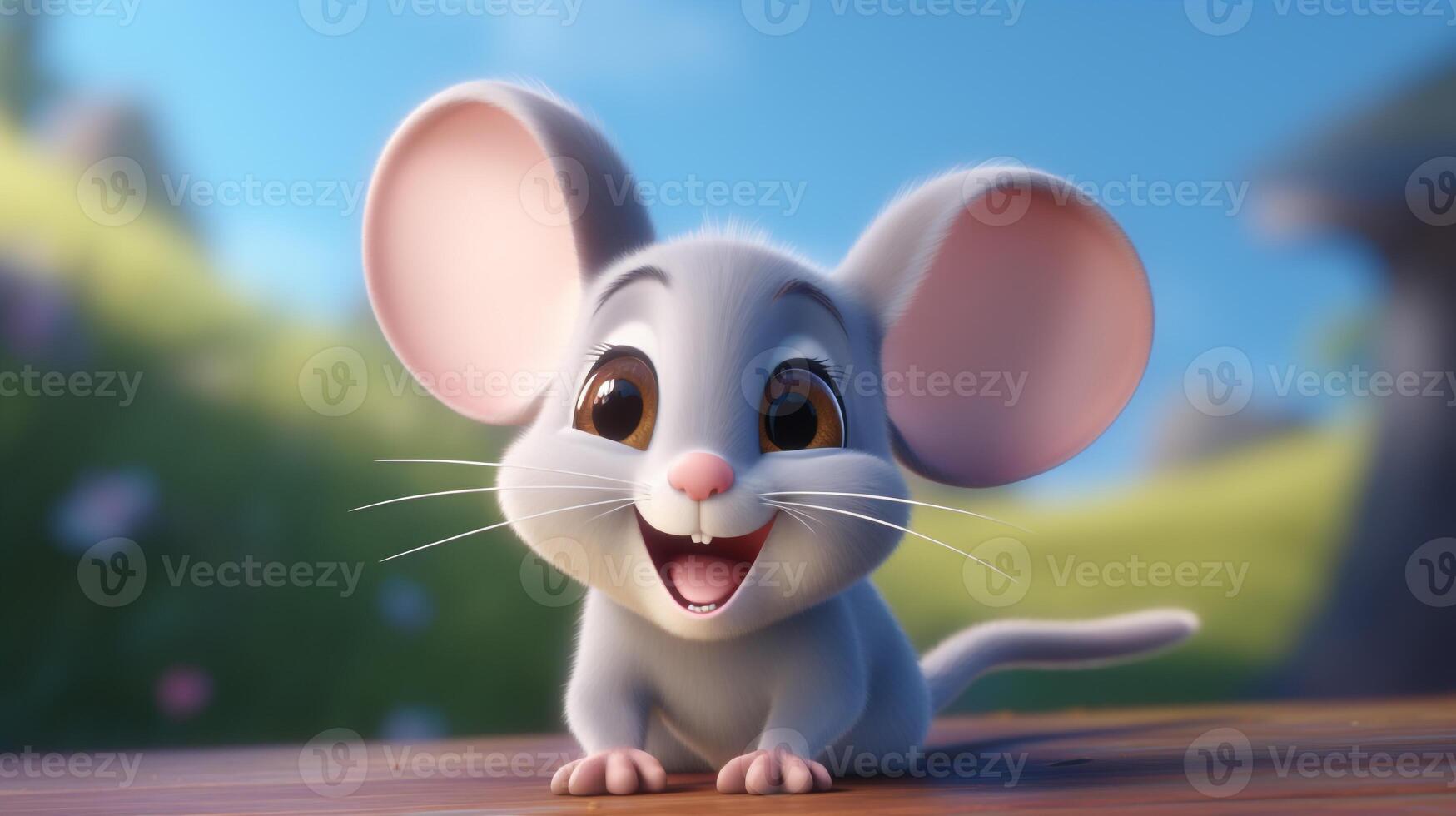 un linda pequeño ratón en disney dibujos animados estilo. generativo ai foto