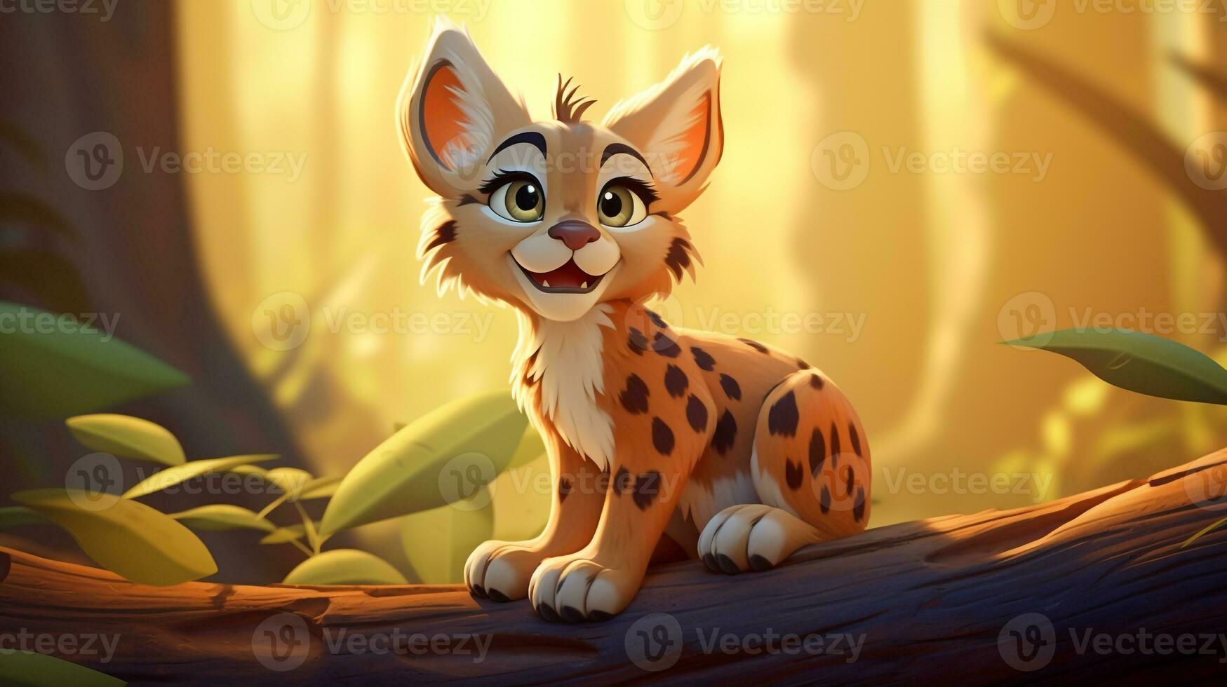 a cute little Lynx in Disney cartoon style. Generative AI 32876105 Stock  Photo at Vecteezy