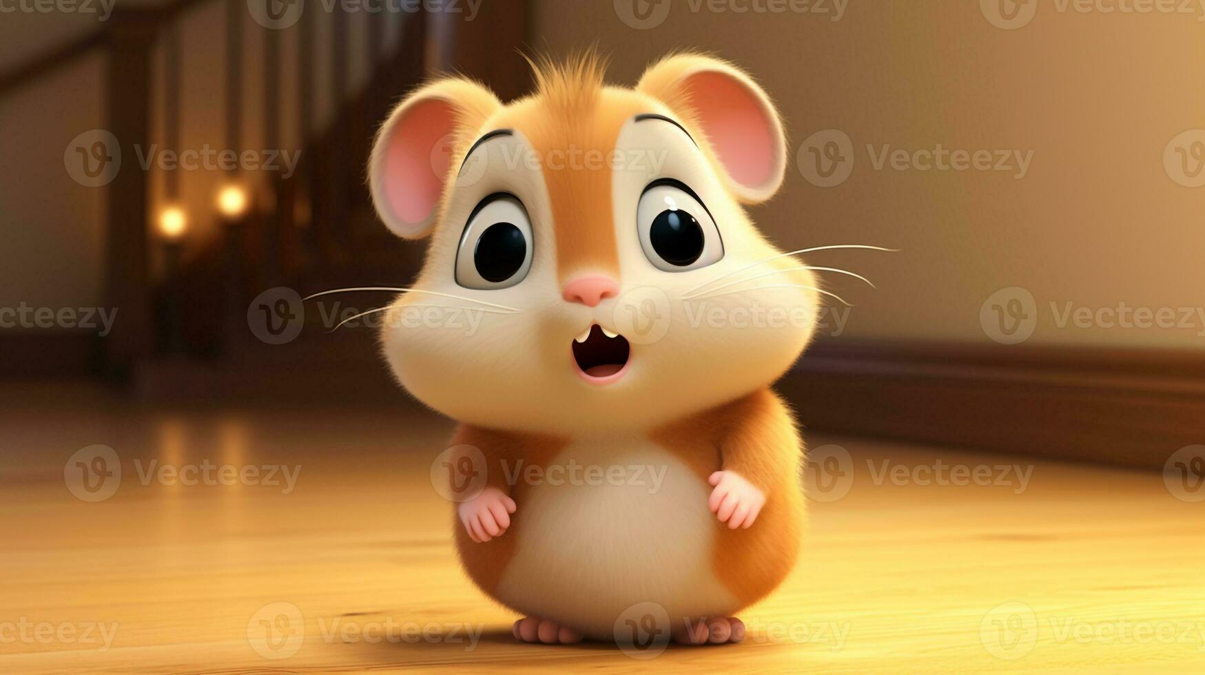 a cute little Hamster in Disney cartoon style. Generative AI photo