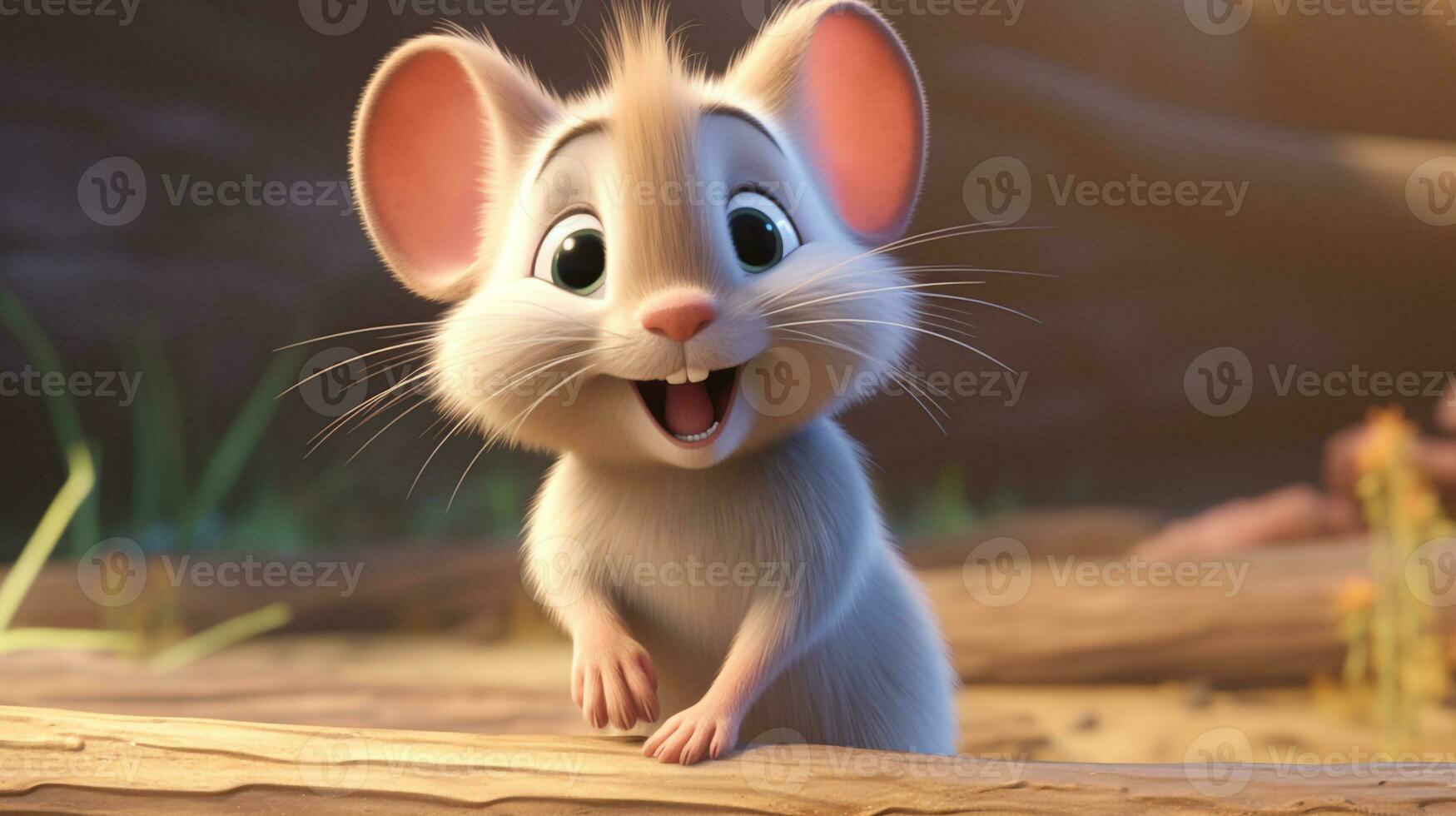 a cute little Gerbil in Disney cartoon style. Generative AI photo