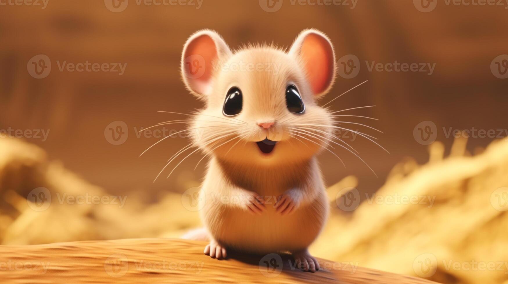 a cute little Gerbil in Disney cartoon style. Generative AI photo