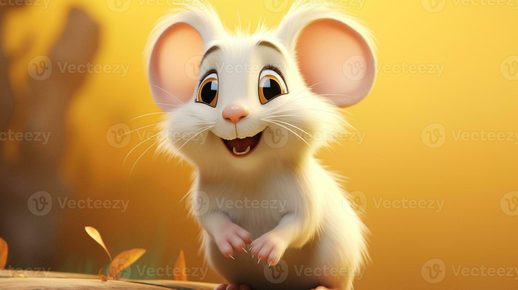 un linda pequeño crestado rata en disney dibujos animados estilo. generativo ai foto