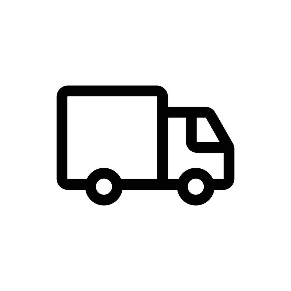 entrega camión icono en de moda contorno estilo aislado en blanco antecedentes. entrega camión silueta símbolo para tu sitio web diseño, logo, aplicación, ui vector ilustración, eps10.