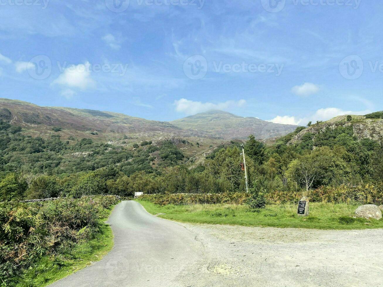 A view of the North Wales Countryside near Mount Snowden on a sunny day photo