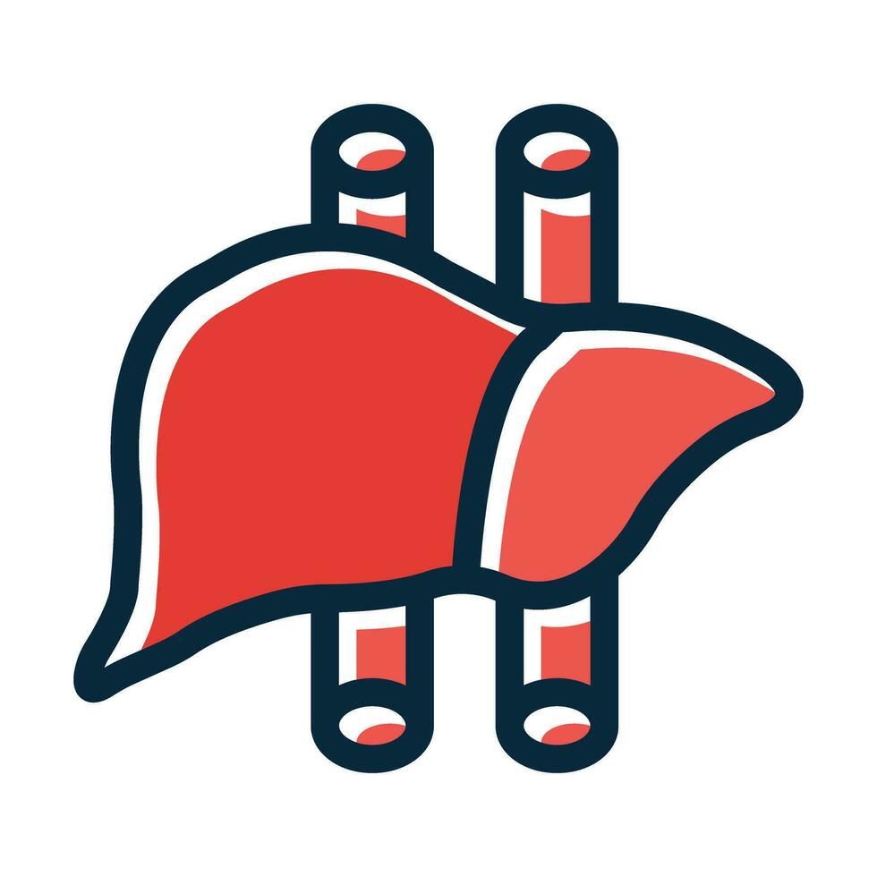 Liver Vector Thick Line Filled Dark Colors Icons For Personal And Commercial Use.