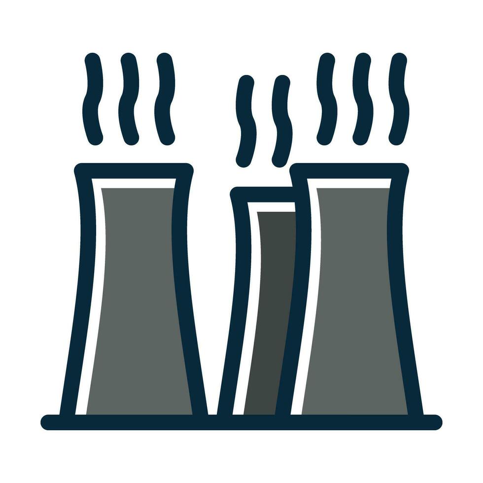 Chimneys Vector Thick Line Filled Dark Colors Icons For Personal And Commercial Use.