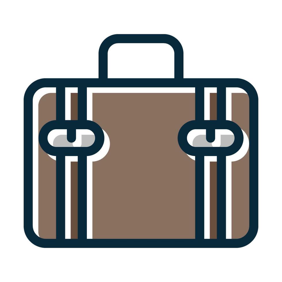 Suitcase Vector Thick Line Filled Dark Colors Icons For Personal And Commercial Use.