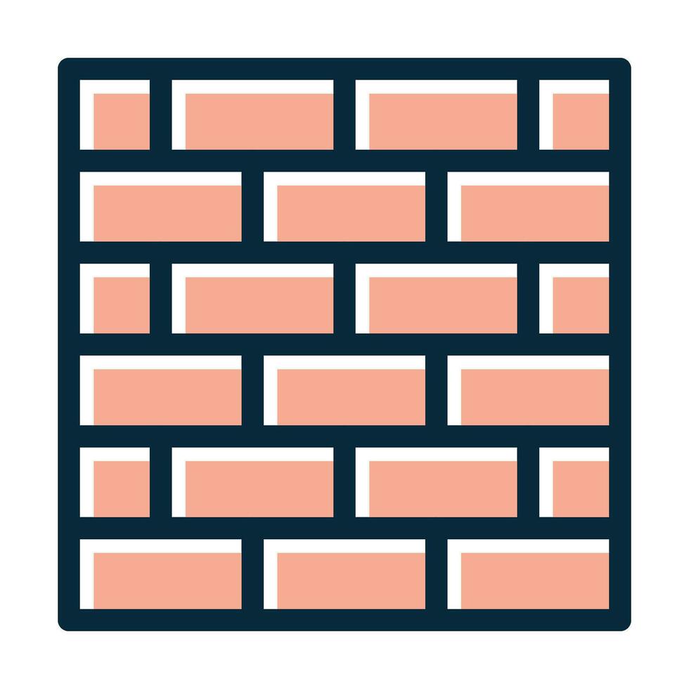 Brick Wall Vector Thick Line Filled Dark Colors Icons For Personal And Commercial Use.