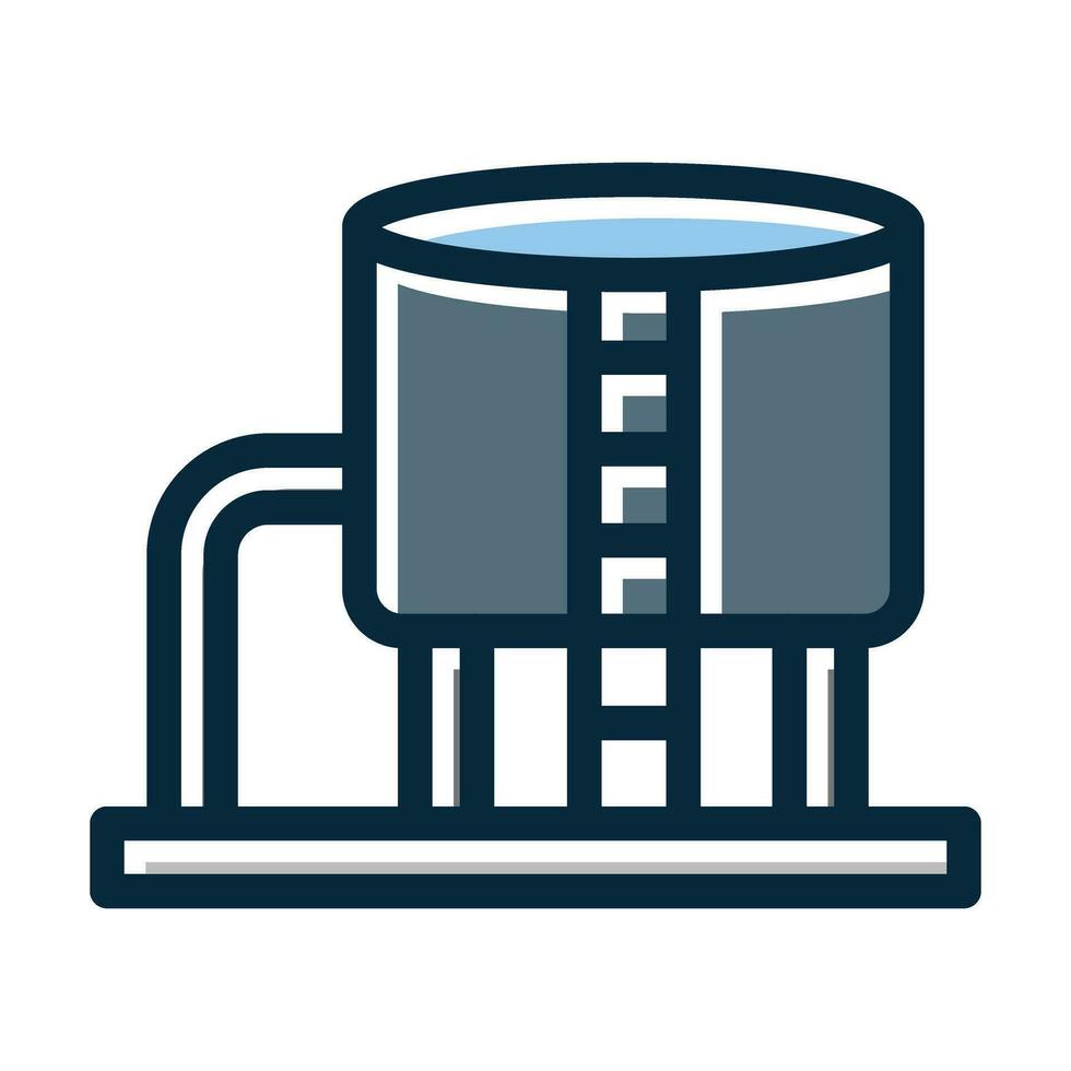 Oil Tank Vector Thick Line Filled Dark Colors Icons For Personal And Commercial Use.