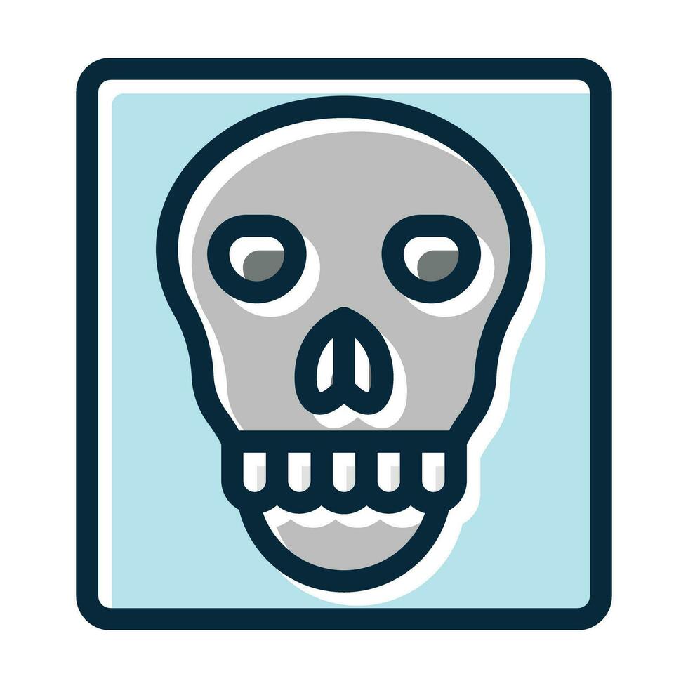 Skull X-ray Vector Thick Line Filled Dark Colors Icons For Personal And Commercial Use.