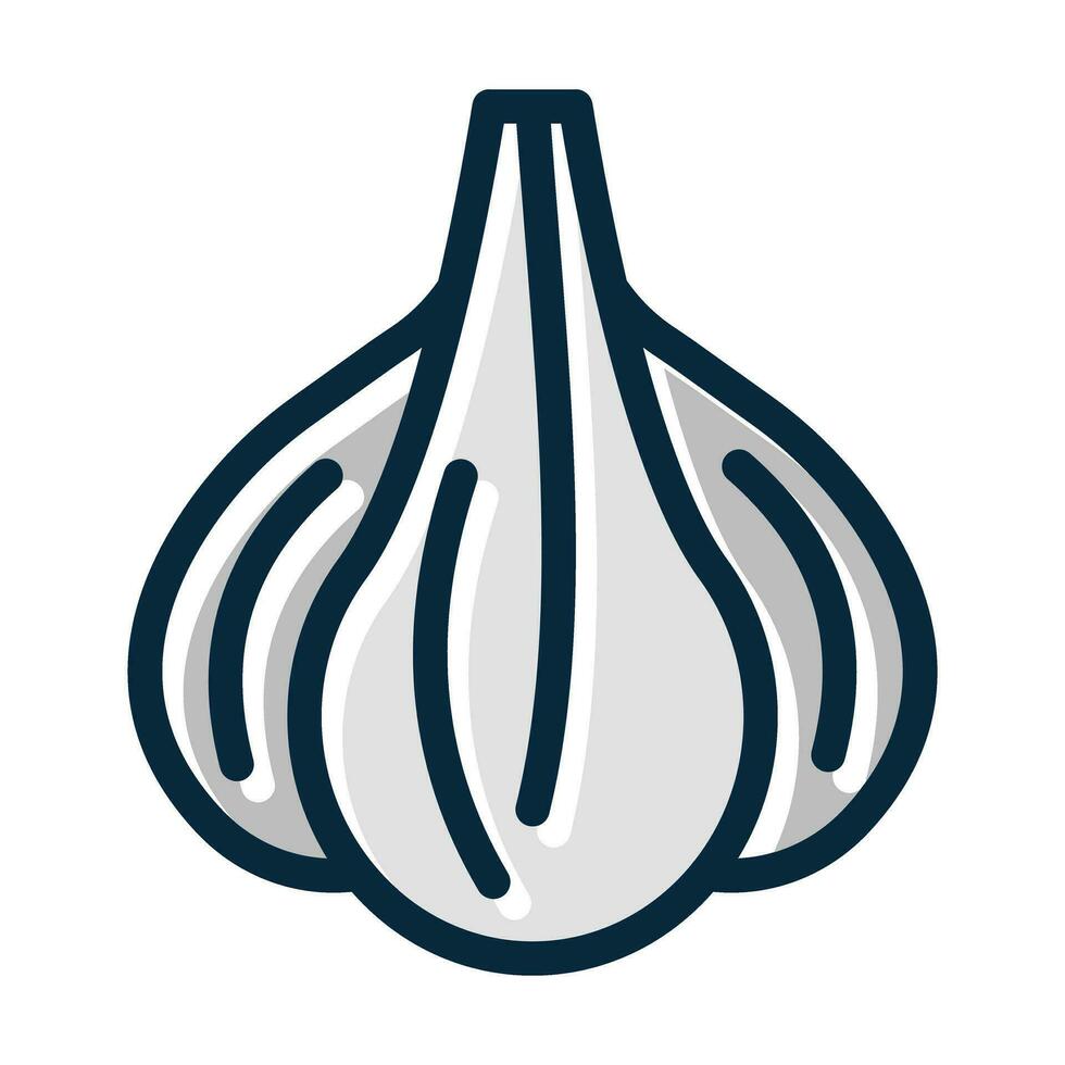 Garlic Vector Thick Line Filled Dark Colors Icons For Personal And Commercial Use.