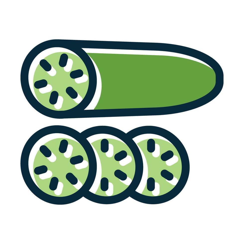 Cucumber Vector Thick Line Filled Dark Colors Icons For Personal And Commercial Use.