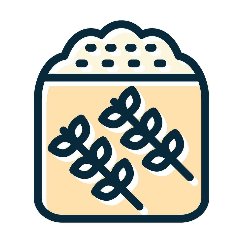 Wheat Flour Vector Thick Line Filled Dark Colors Icons For Personal And Commercial Use.