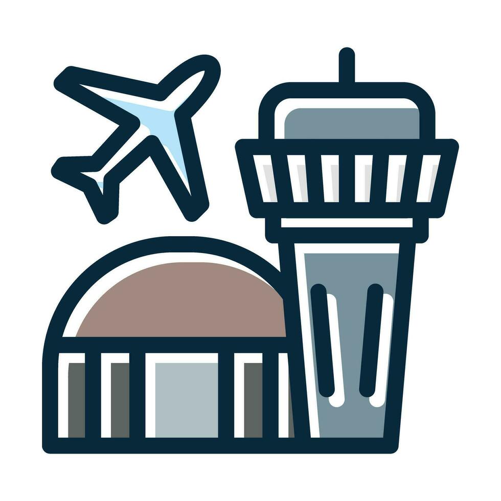 Airport Vector Thick Line Filled Dark Colors Icons For Personal And Commercial Use.