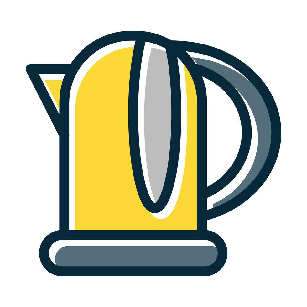 Electric Kettle Vector Thick Line Filled Dark Colors Icons For Personal And Commercial Use.