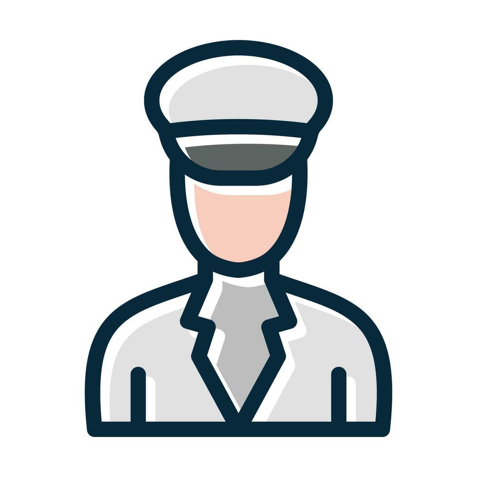 Pilot Vector Thick Line Filled Dark Colors Icons For Personal And Commercial Use.