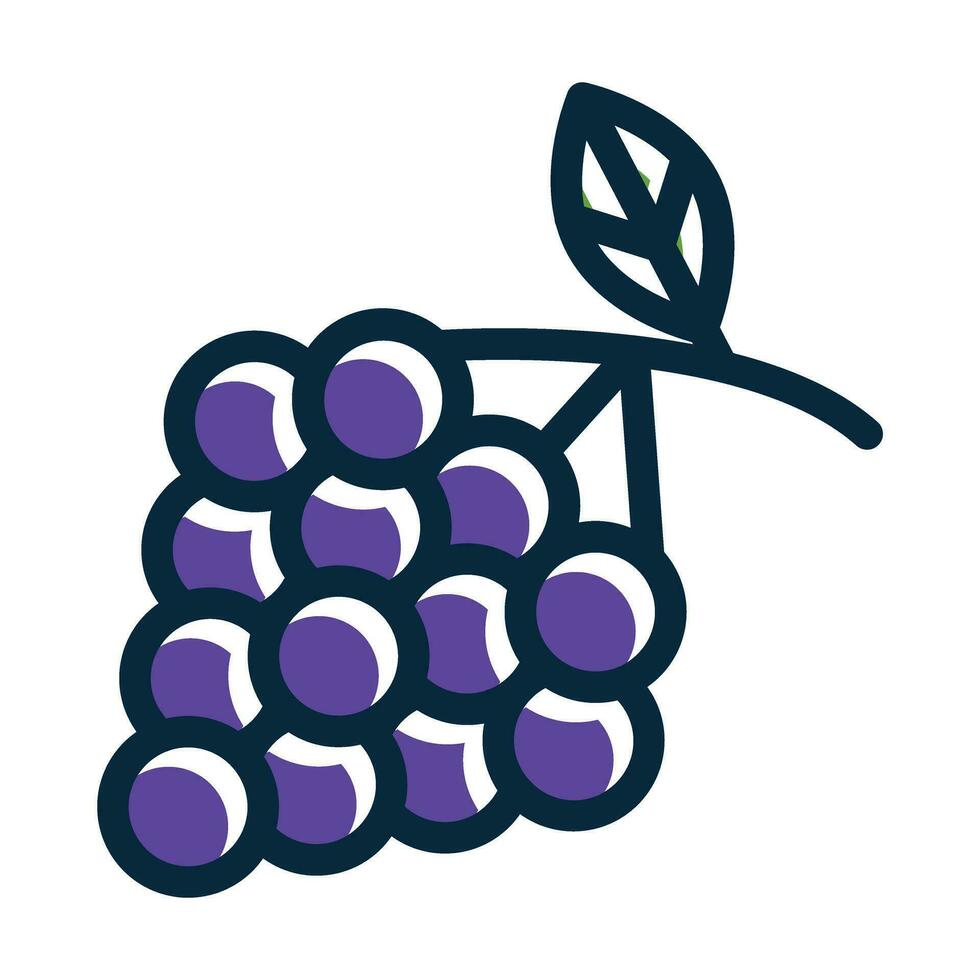 Zinfandel Grapes Vector Thick Line Filled Dark Colors Icons For Personal And Commercial Use.