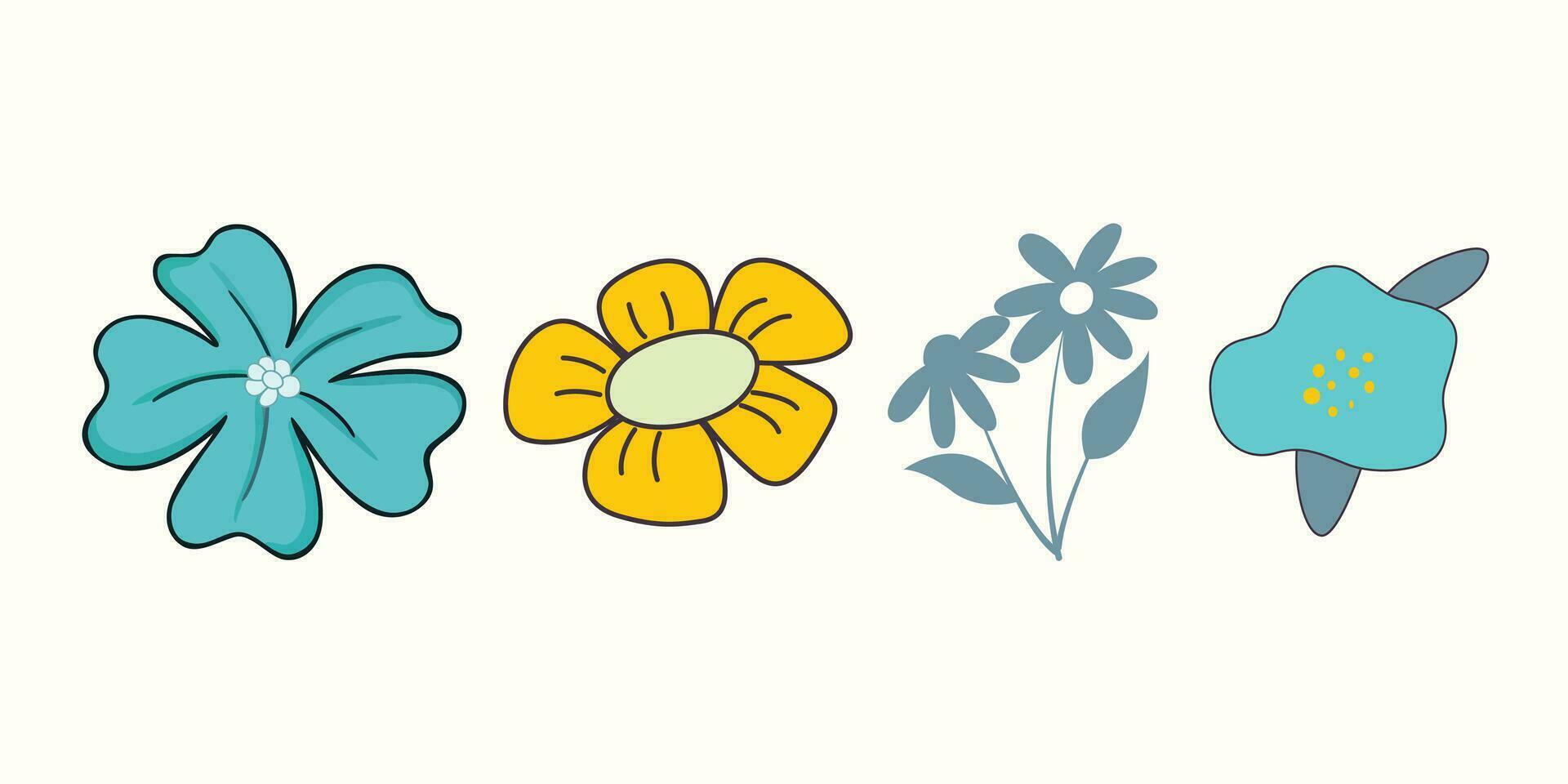 flor icono conjunto en un vector formato