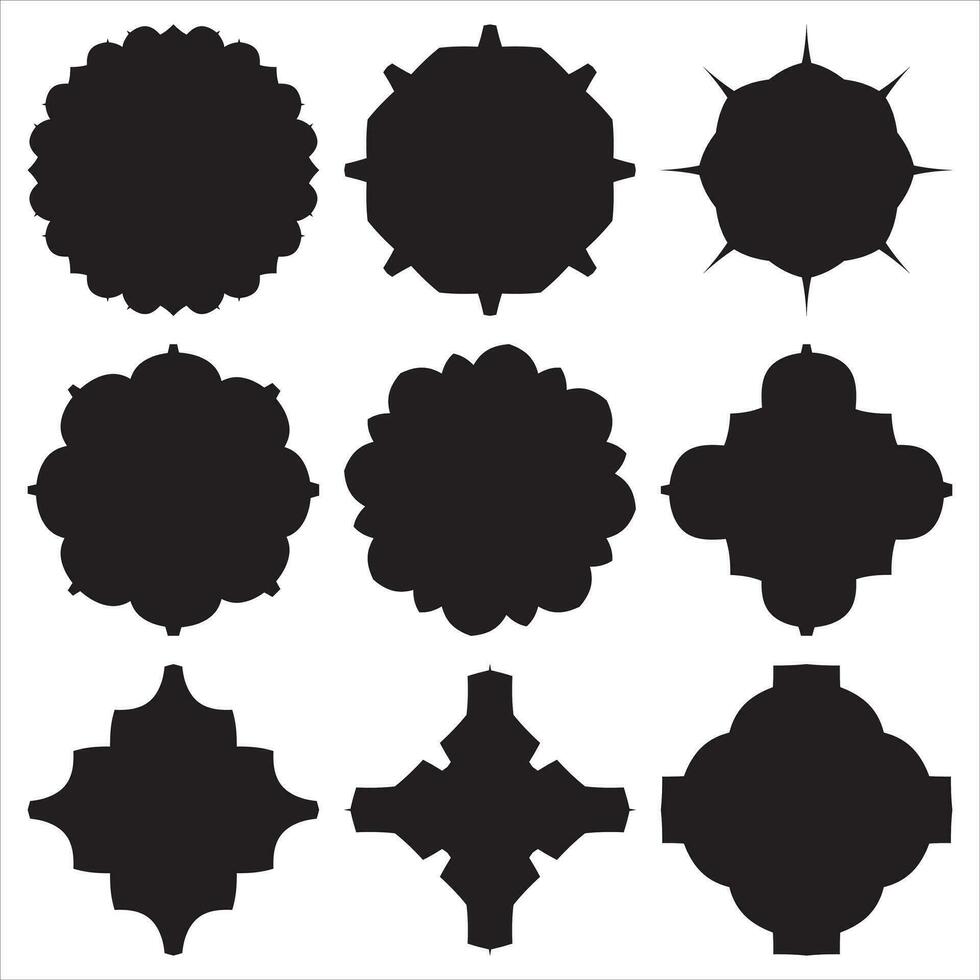 Black set different shapes vintage frames vector image