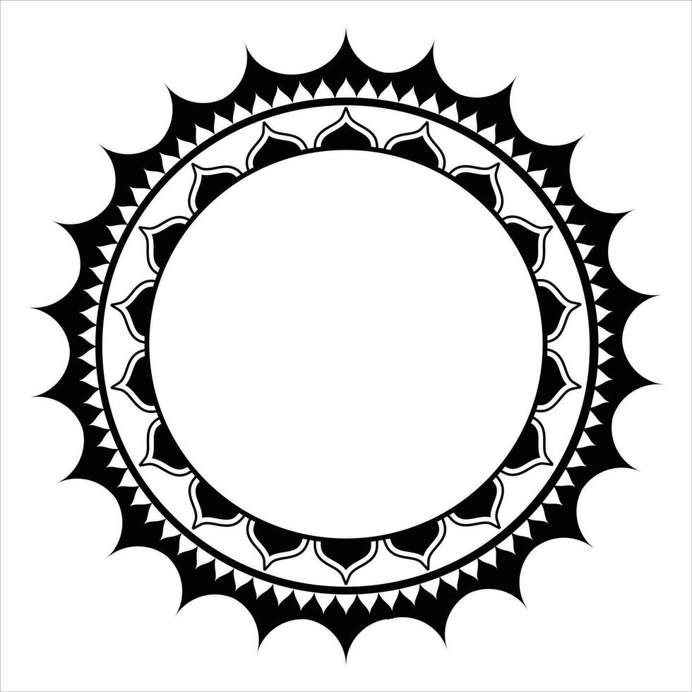 Circular pattern flower of mandala with black and white, Vector mandala floral patterns with white background