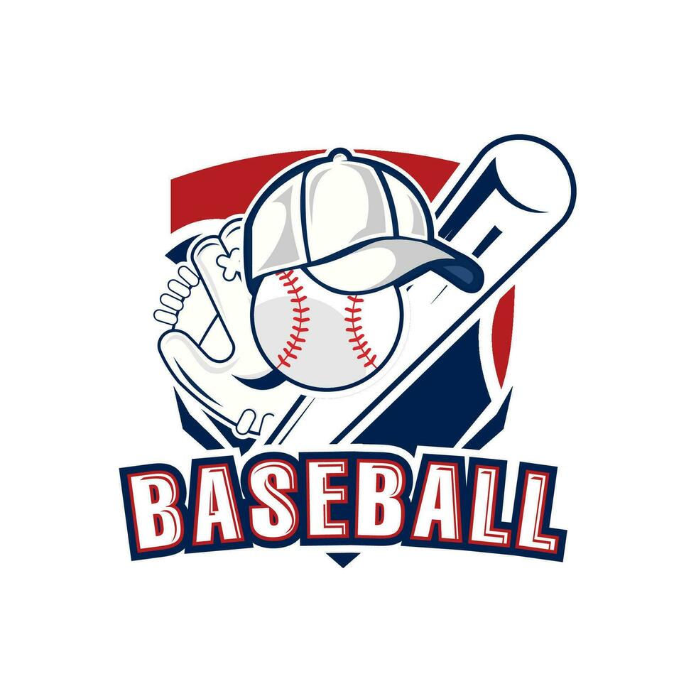 profesional béisbol modelo logo diseño, béisbol logo vector icono