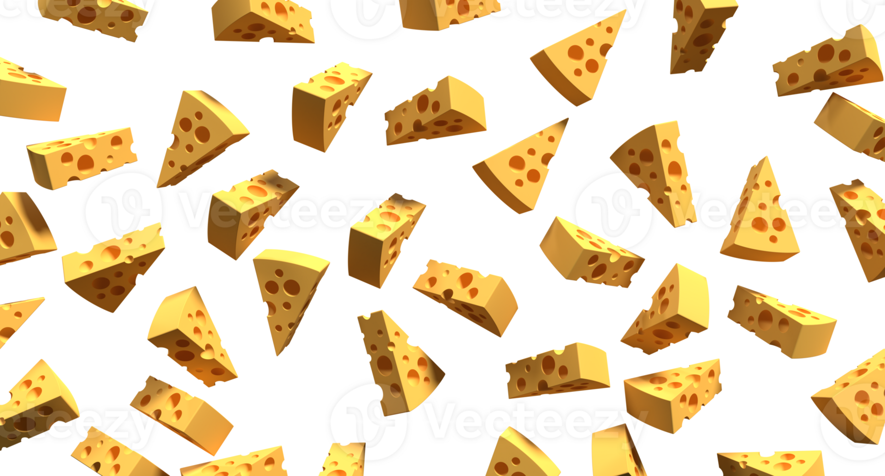 Pieces of cheese icon. 3D render of a cheese. Cheese concept. Banner with food. 3D rendering png