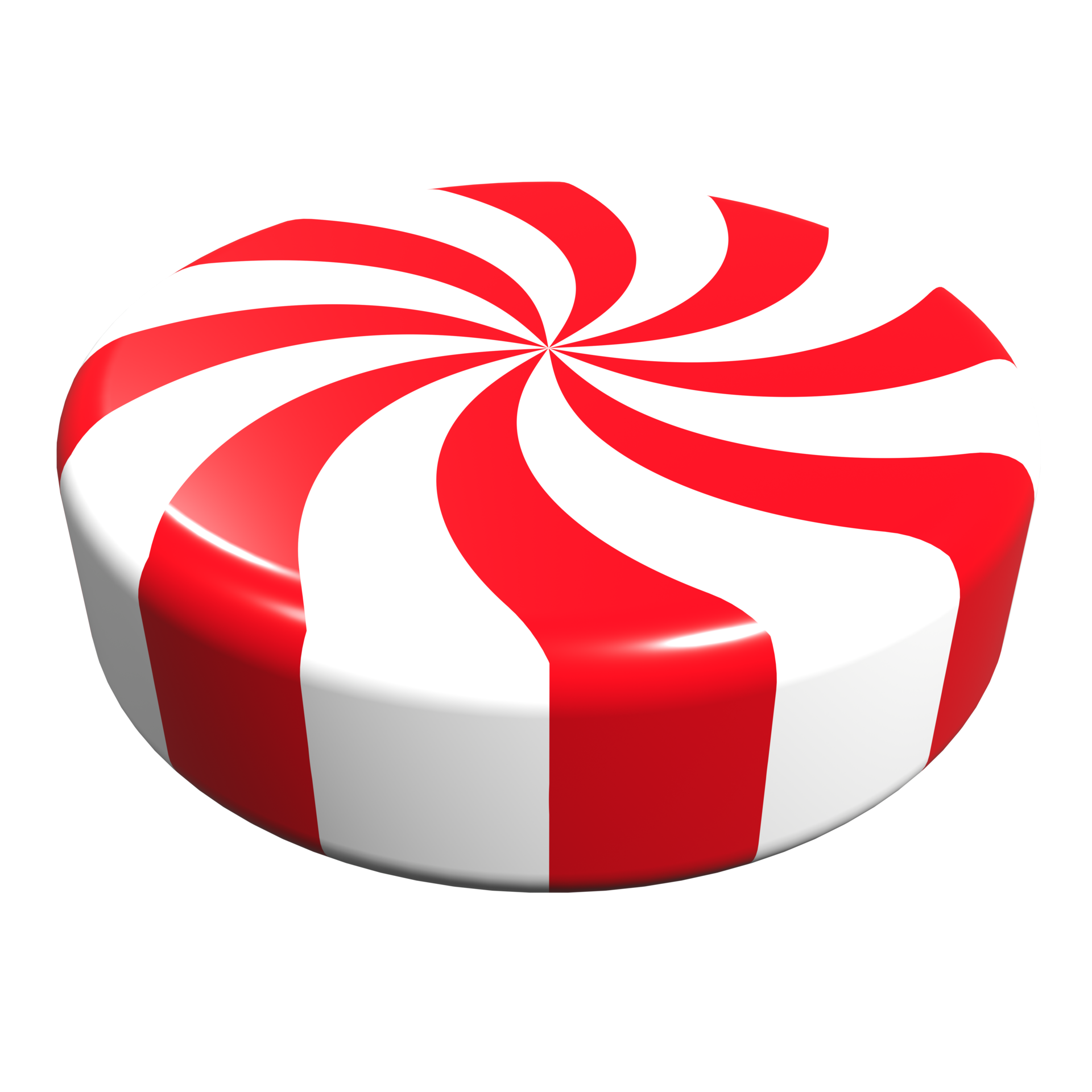 3D swirl peppermint candy. Striped sugar candy. Winter holiday, dessert