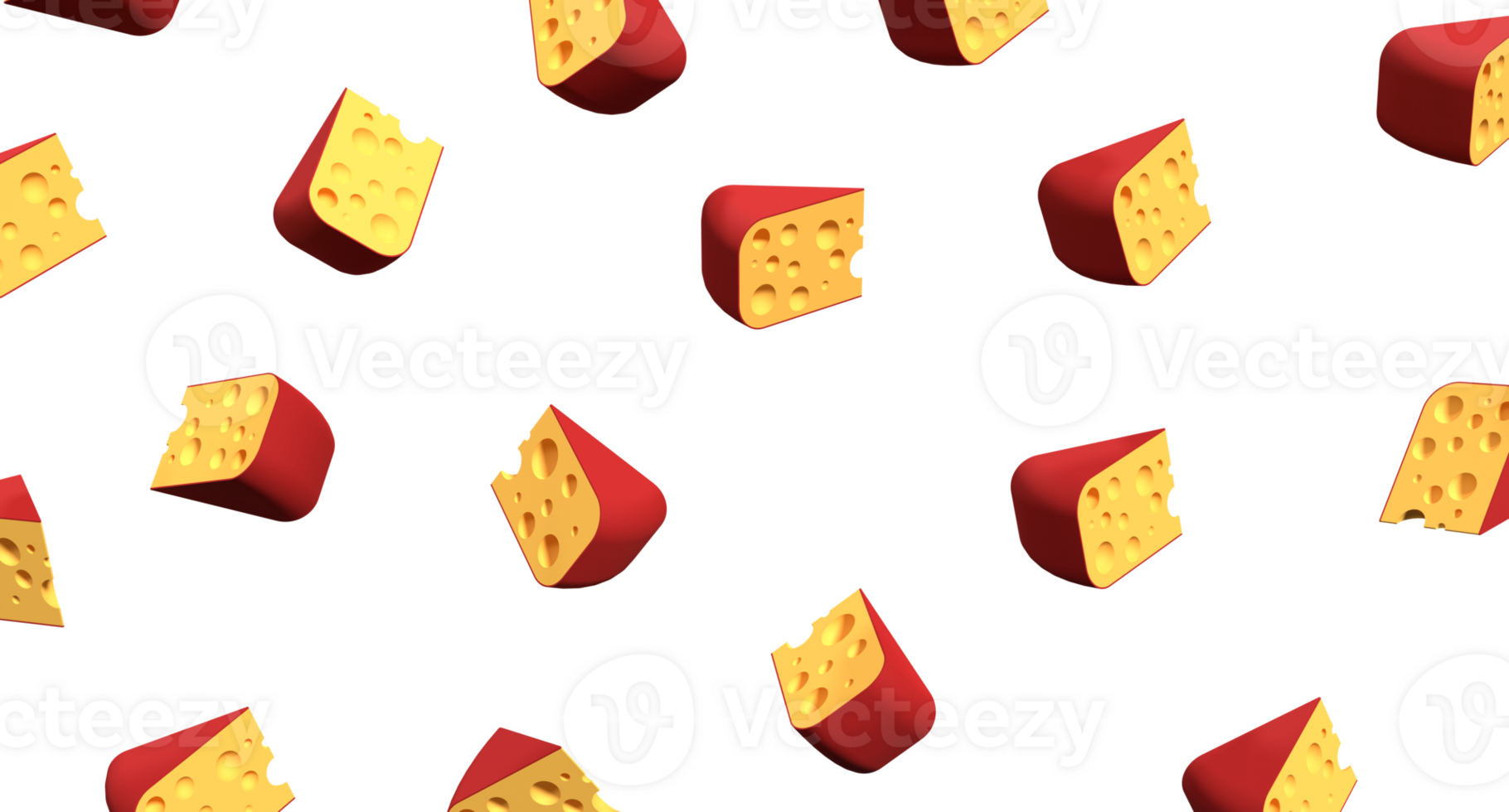 Pieces of cheese icon. 3D render of a cheese. Cheese concept. Banner with food. 3D rendering png