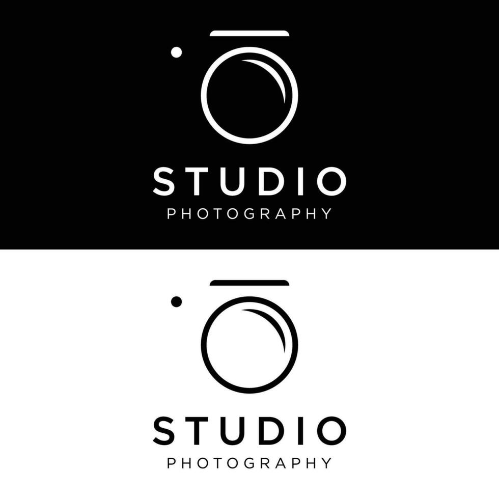 profesional cámara o fotografía lente logo diseño. medios de comunicación, estudio, negocio logo. vector