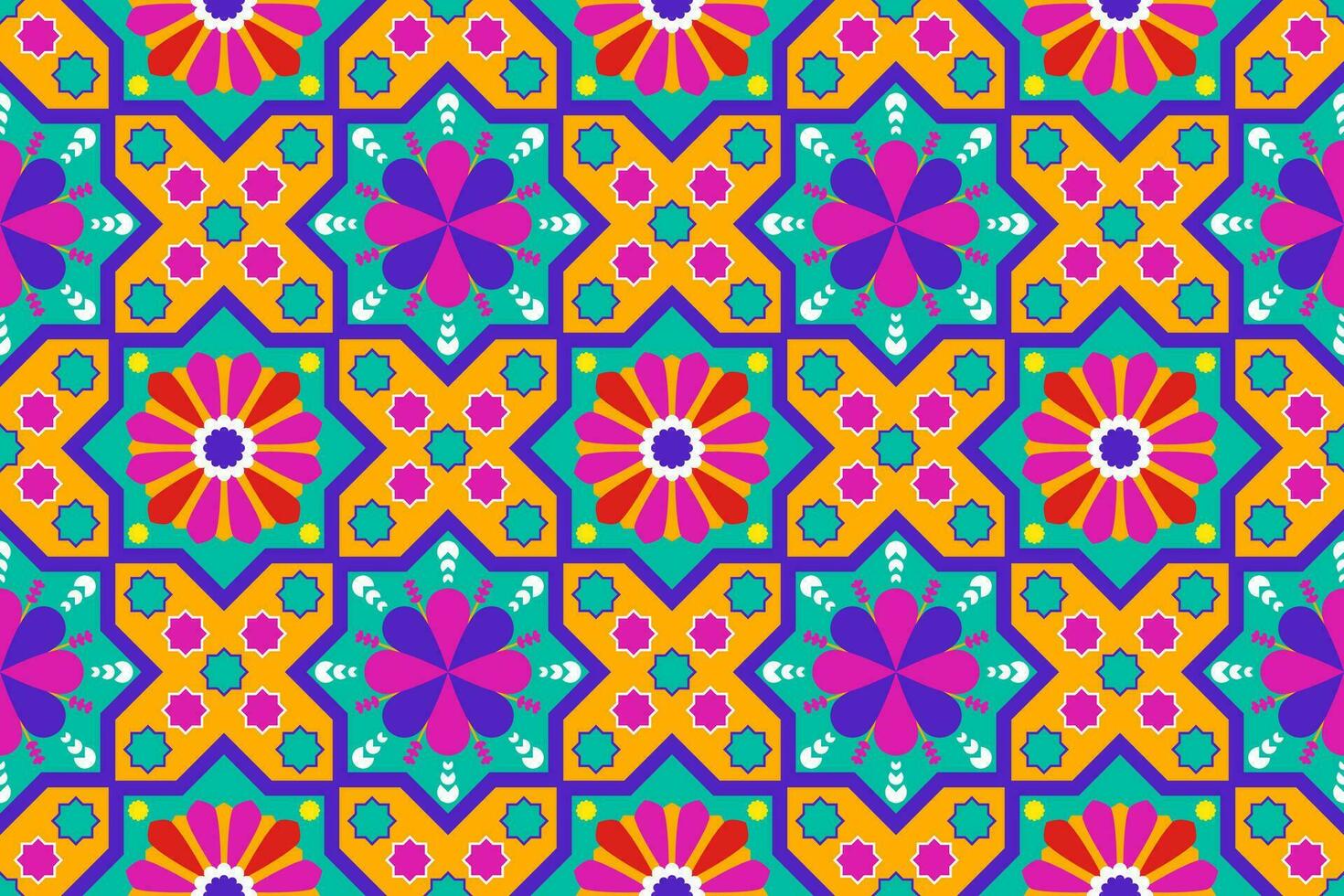 Floral colorful seamless pattern for embroidery, fabric, print, wallpaper. Vector
