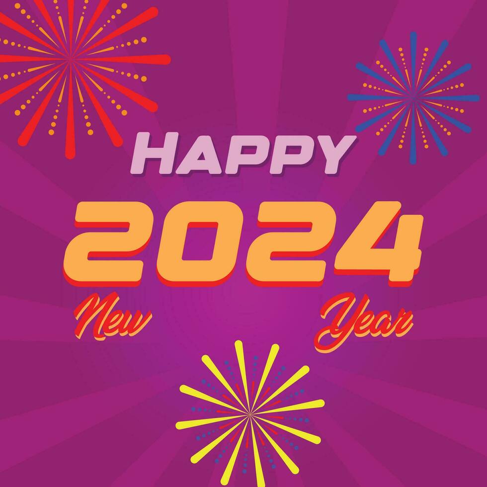 2k24 new year post and background and card  vector illustration