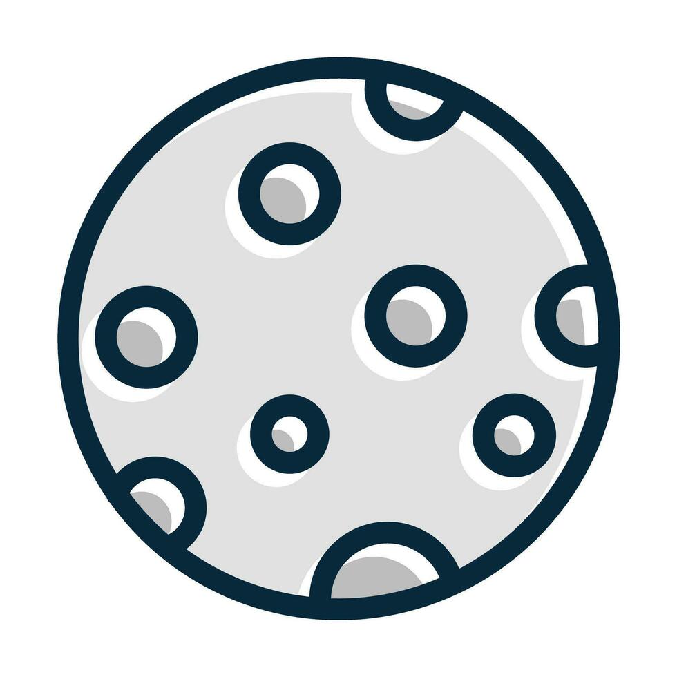 Full Moon Vector Thick Line Filled Dark Colors Icons For Personal And Commercial Use.
