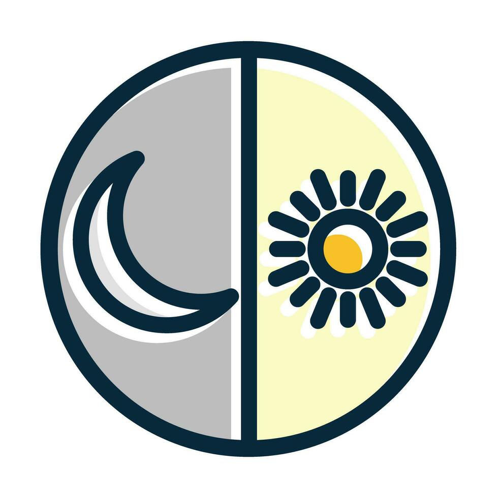 Day And Night Vector Thick Line Filled Dark Colors Icons For Personal And Commercial Use.