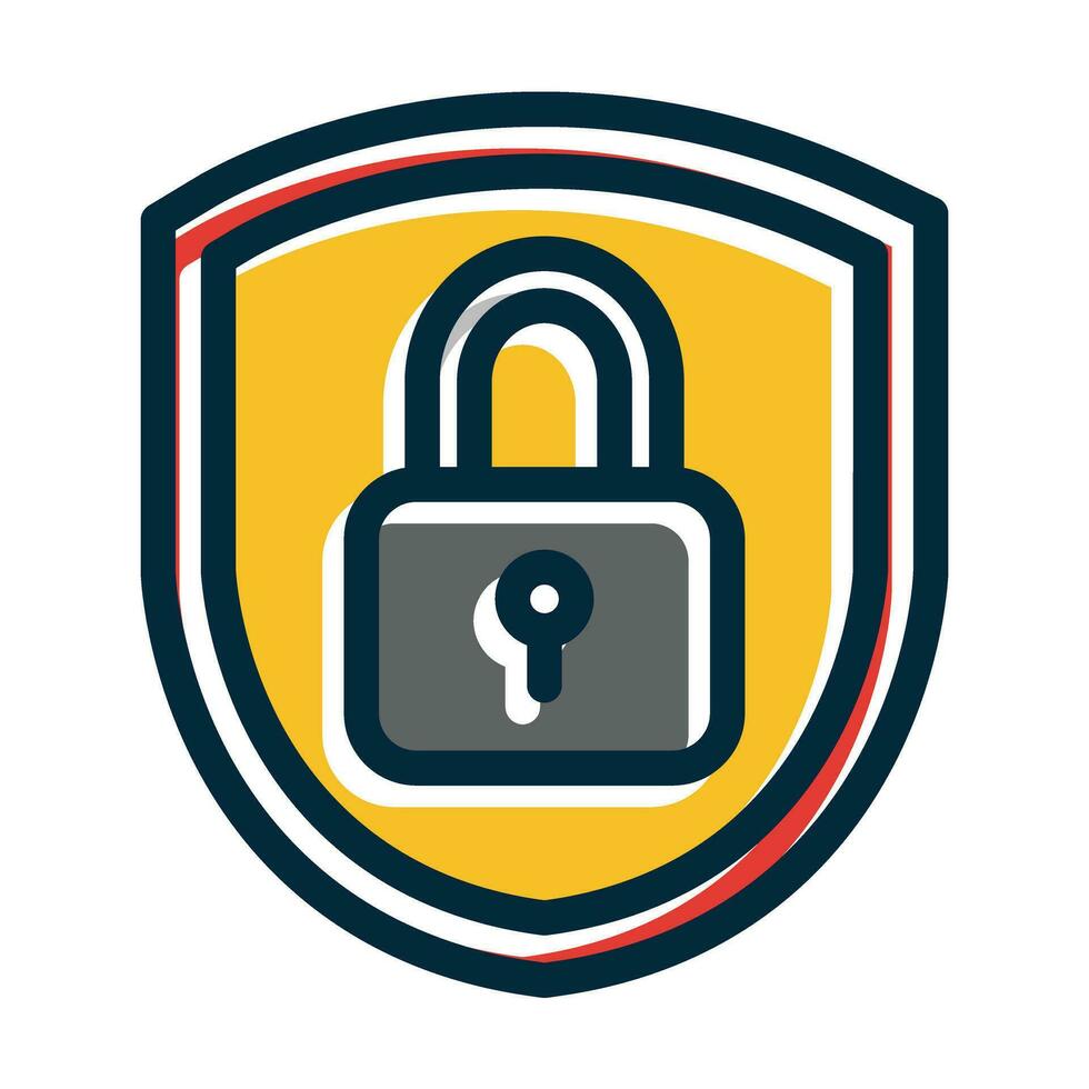Data Protection Vector Thick Line Filled Dark Colors Icons For Personal And Commercial Use.