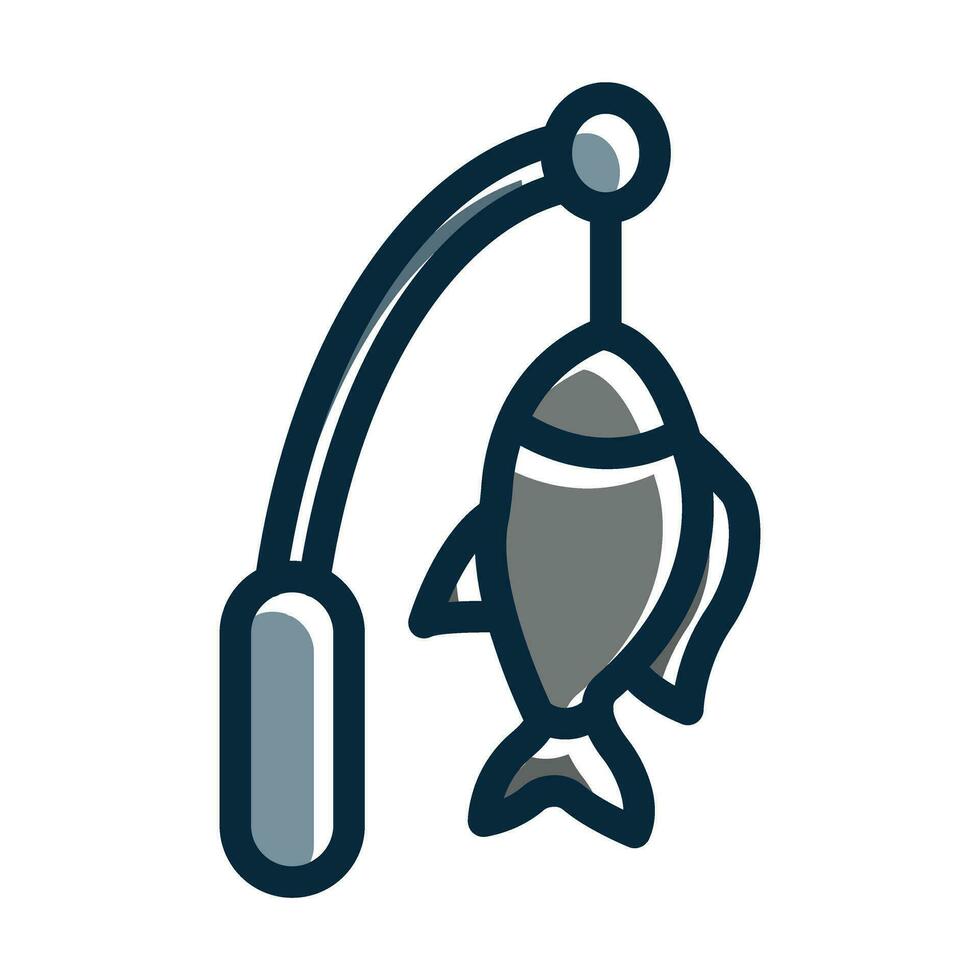 Fishing Vector Thick Line Filled Dark Colors Icons For Personal And Commercial Use.