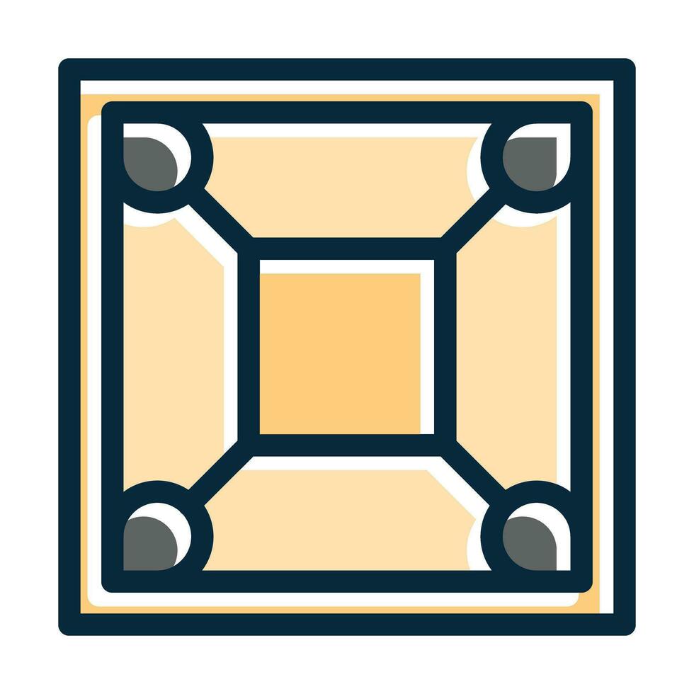 Carrom Board Vector Thick Line Filled Dark Colors Icons For Personal And Commercial Use.
