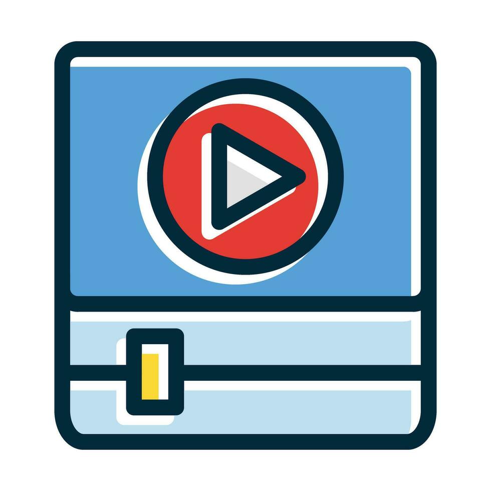 vídeo anuncio vector grueso línea lleno oscuro colores íconos para personal y comercial usar.